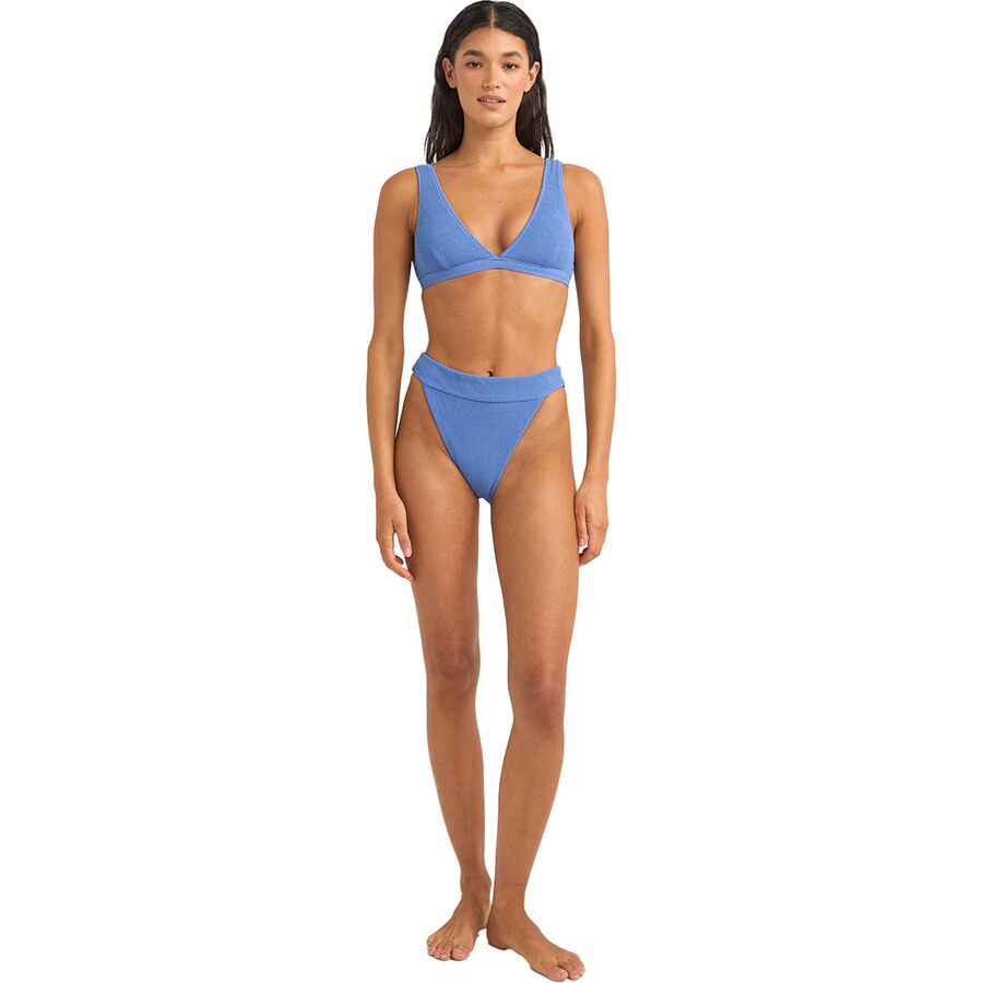 Backcountry Rhythm Isla Rib Hi Banded Bikini Bottom - Women's Cornflower