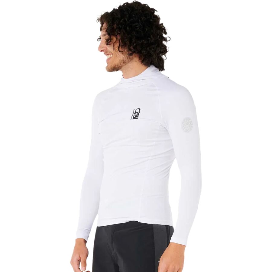 Backcountry Rip Curl Search UPF 50 Long-Sleeve Hooded Rashguard -Men's White