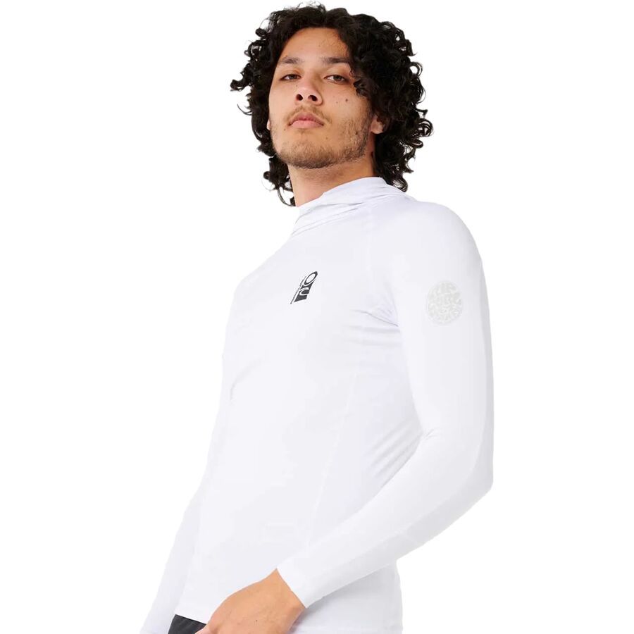 backcountry Rip Curl Search UPF 50 Long-Sleeve Hooded Rashguard -Men's White