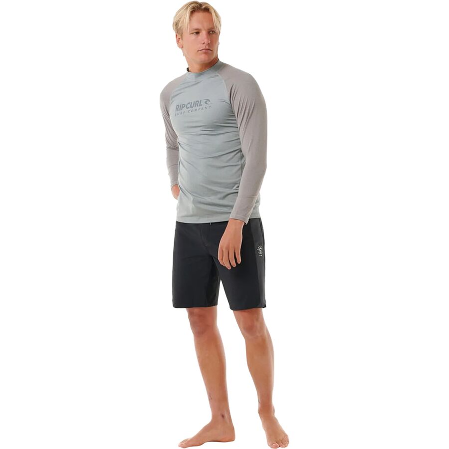 Backcountry Rip Curl Shock UPF 50 Long-Sleeve Rashguard - Men's Light Grey Marle
