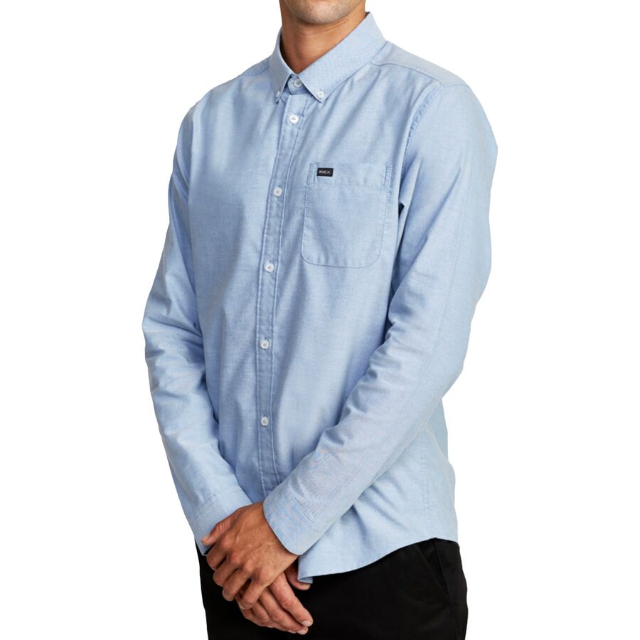 Backcountry RVCA That'll Do Stretch Long-Sleeve Shirt - Men's Oxford Blue