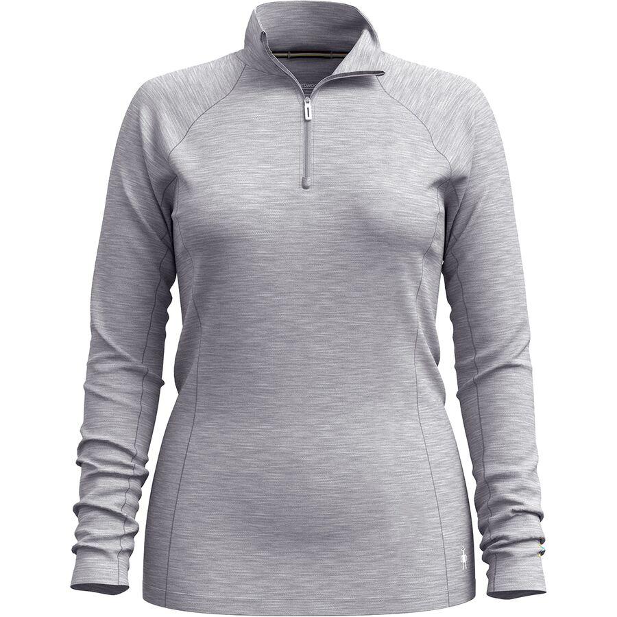 Backcountry Smartwool Classic All-Season Merino 1/4-Zip Baselayer - Women's Light Gray Heather