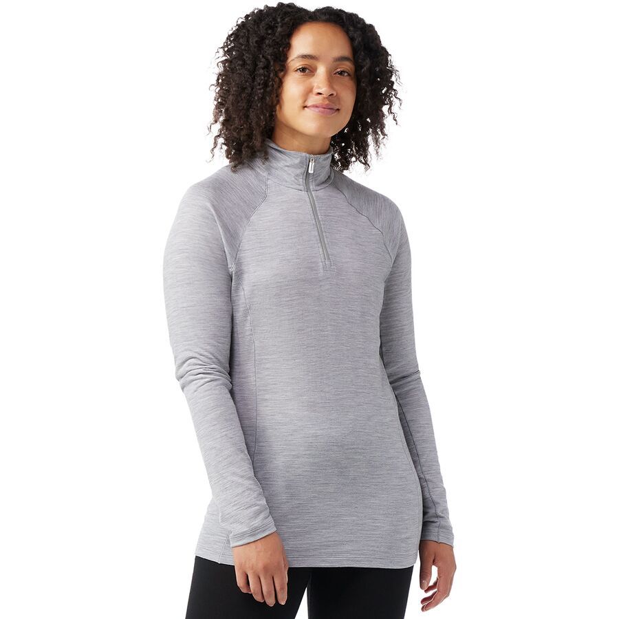 backcountry Smartwool Classic All-Season Merino 1/4-Zip Baselayer - Women's Light Gray Heather