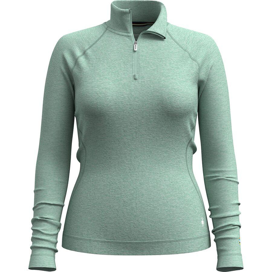 Backcountry Smartwool Classic Thermal Merino Base Layer 1/4-Zip Top - Women's Arctic Green Heather