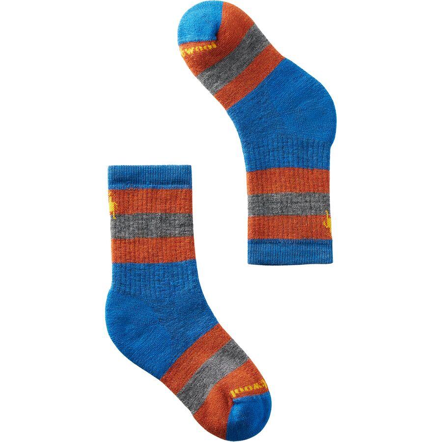Backcountry Smartwool Full Cushion Striped Crew Sock - Kids' Laguna Blue