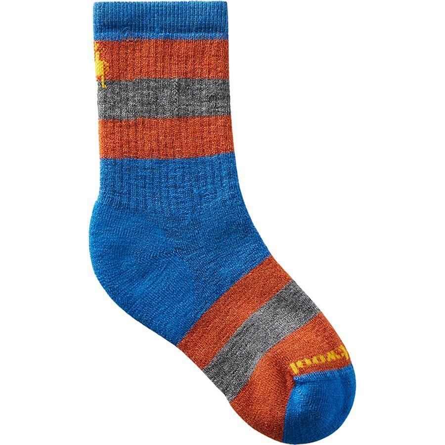 backcountry Smartwool Full Cushion Striped Crew Sock - Kids' Laguna Blue