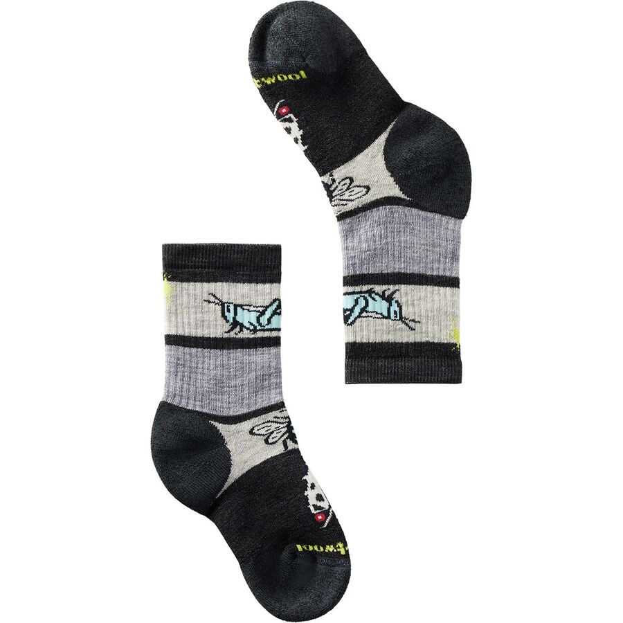 Backcountry Smartwool Hike Full Cushion Garden Bugs Pattern Crew Sock - Kids' Charcoal