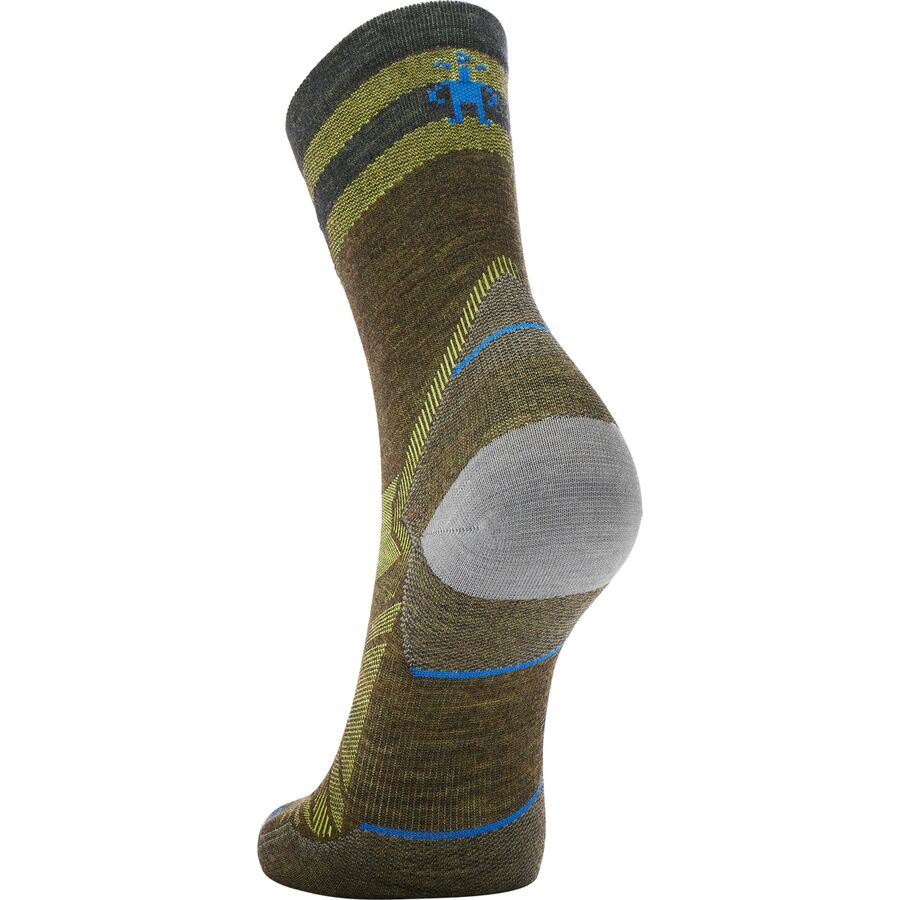 Backcountry Smartwool Run Zero Cushion Mid Crew Pattern Sock Military Olive