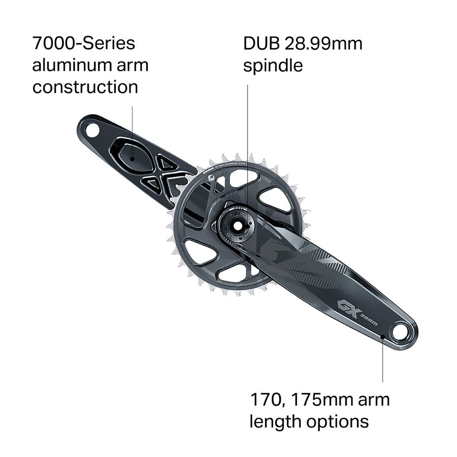 Backcountry SRAM GX Eagle DUB Crankset - Boost Lunar Grey