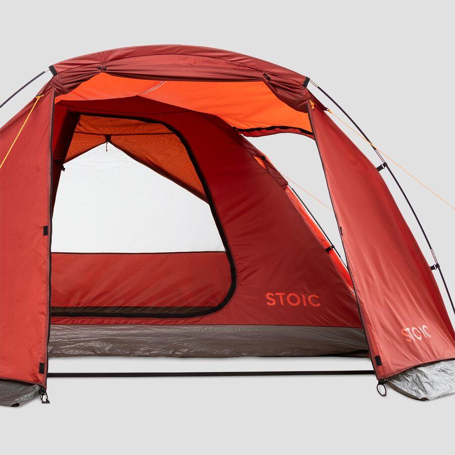 Backcountry Stoic Dome Tent + Vestibule: 4-Person 3-Season Tigerlily/Red Ochre