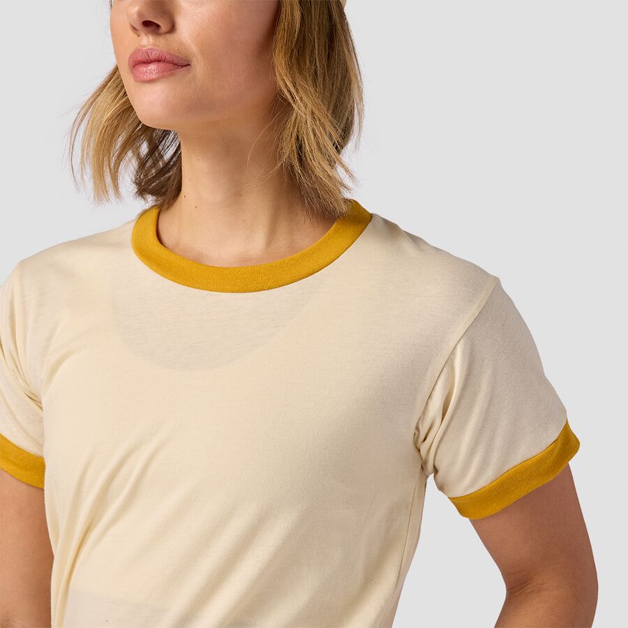 Backcountry Stoic Ringer Short-Sleeve T-Shirt - Women's Cream/Mustard