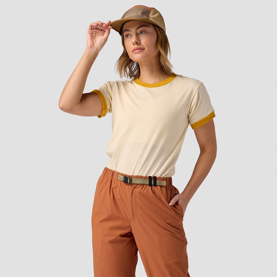 backcountry Stoic Ringer Short-Sleeve T-Shirt - Women's Cream/Mustard
