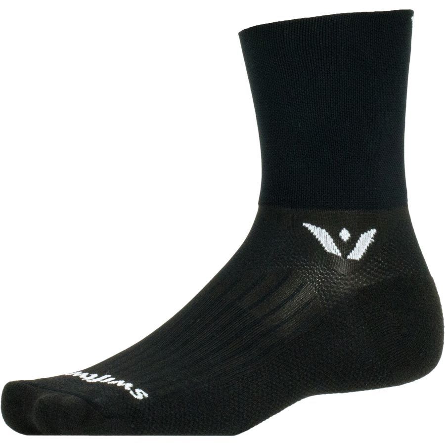 backcountry Swiftwick Aspire Quarter Crew High Sock Black