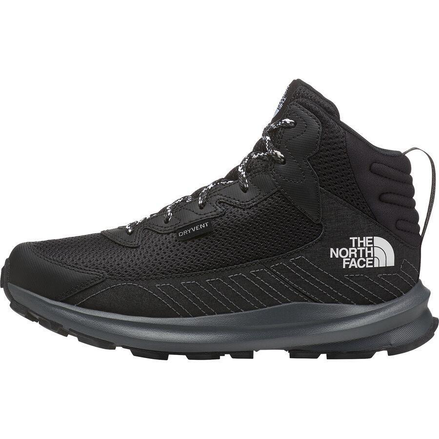 backcountry The North Face Fastpack Mid Waterproof Hiking Boot - Kids' TNF Black/TNF Black