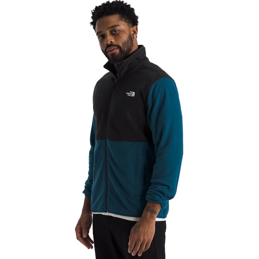 Backcountry The North Face Glacier Fleece Jacket - Men's Midnight Petrol/TNF Black