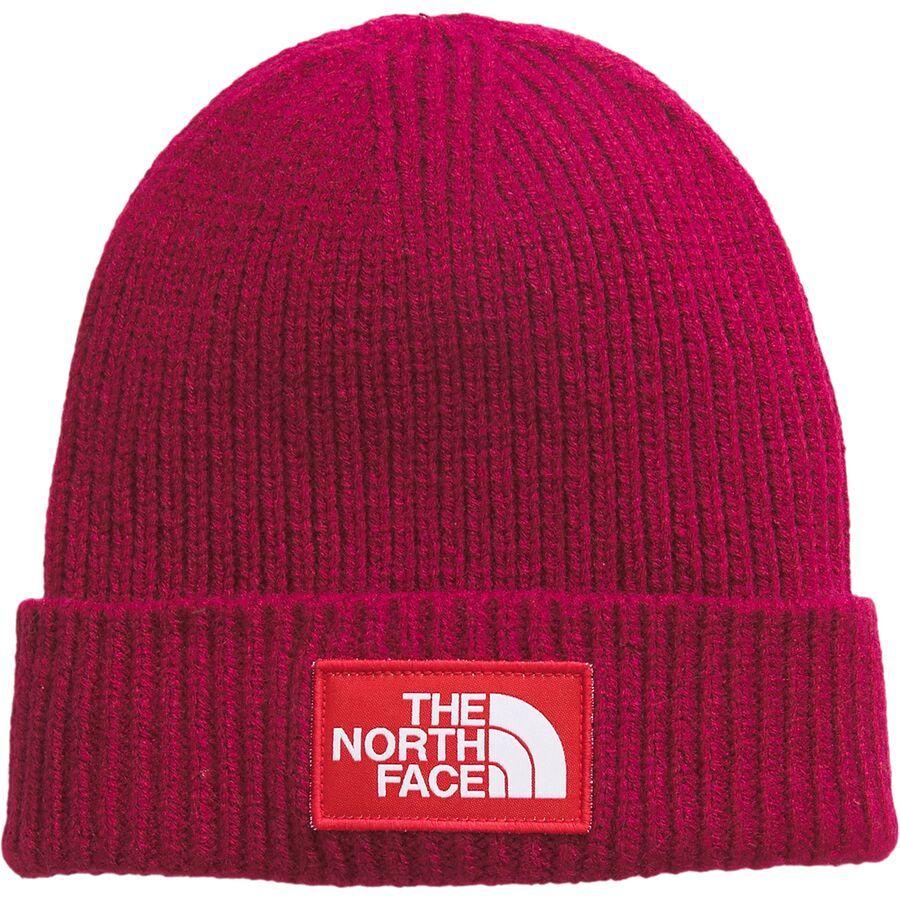 backcountry The North Face Logo Box Cuffed Beanie Beetroot/TNF Red