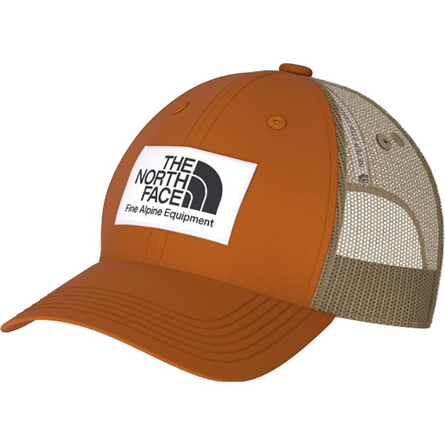 backcountry The North Face Mudder Trucker Hat - Men's Rust Orange/Khaki Stone