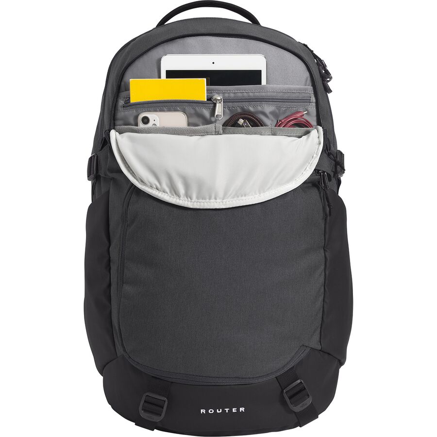 Backcountry The North Face Router 40L Backpack Asphalt Grey Light Heather/TNF Black-NPF