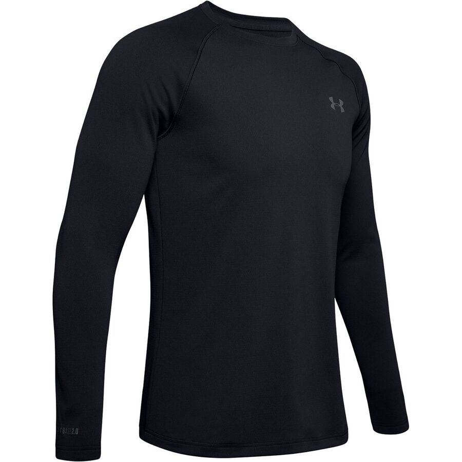 Backcountry Under Armour Packaged Base 2.0 Crew Top - Men's Black/Pitch Gray
