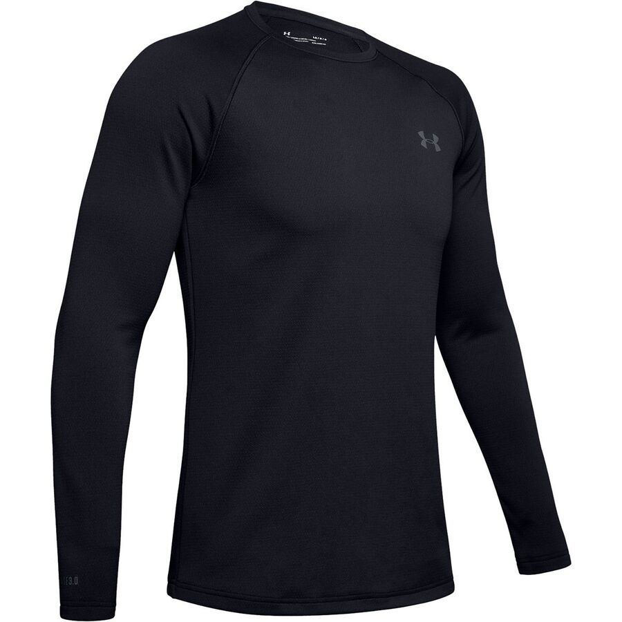 Backcountry Under Armour Packaged Base 3.0 Crew Top - Men's Black/Pitch Gray
