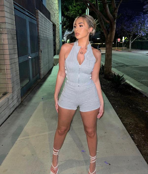 Bad Society Club Ella Cargo Shorts - Grey