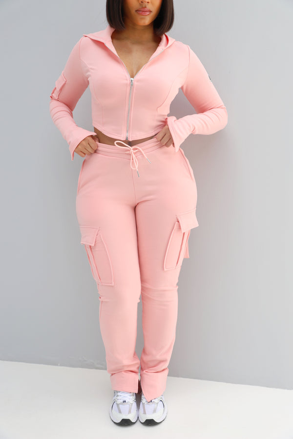 bad society club Ella Corset Hoodie- Pink