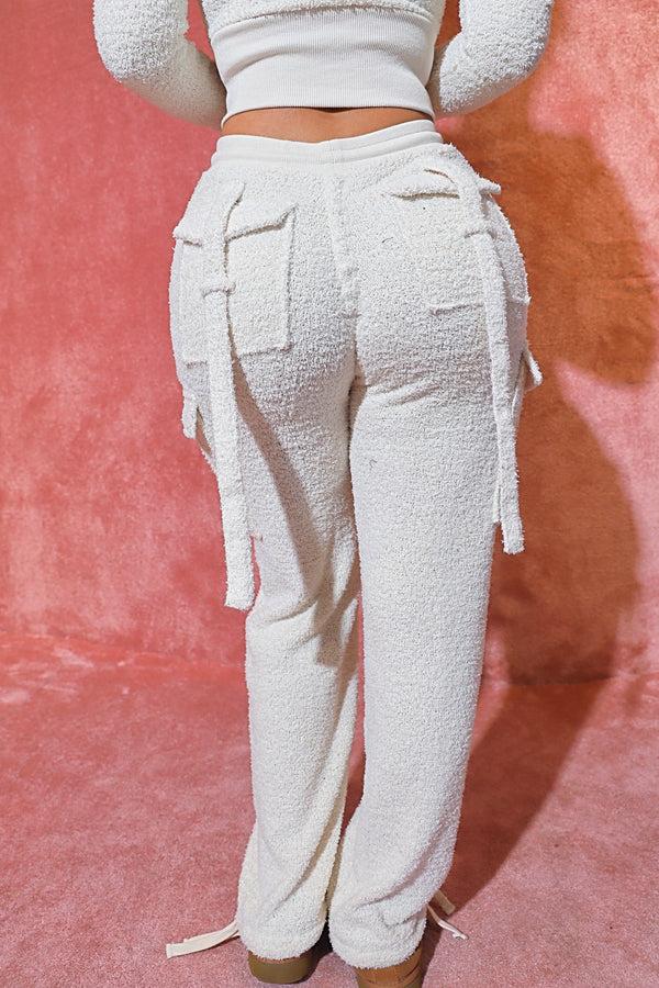 Bad Society Club Fluffy Cargo Joggers - Beige