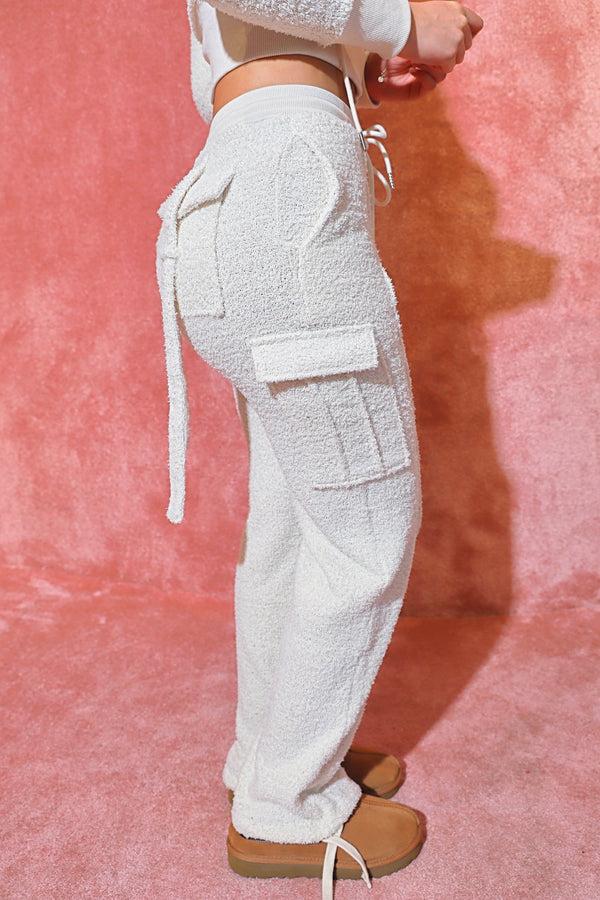 bad society club Fluffy Cargo Joggers - Beige