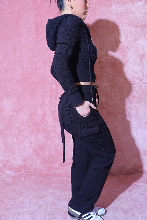 Bad Society Club Fluffy Hoodie - Black