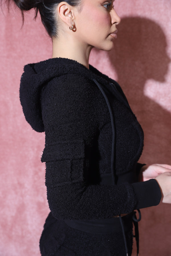 Bad Society Club Fluffy Hoodie - Black