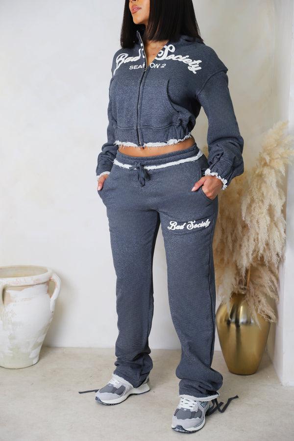bad society club Season 2 Joggers - Charcoal
