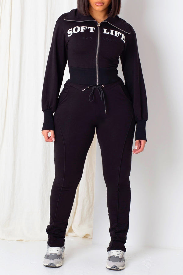 bad society club Soft Life Joggers - Black