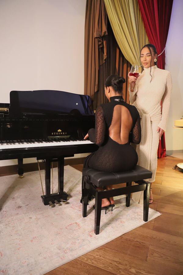 Bad Society Club Kayla Stretch Knit Maxi Dress- Black