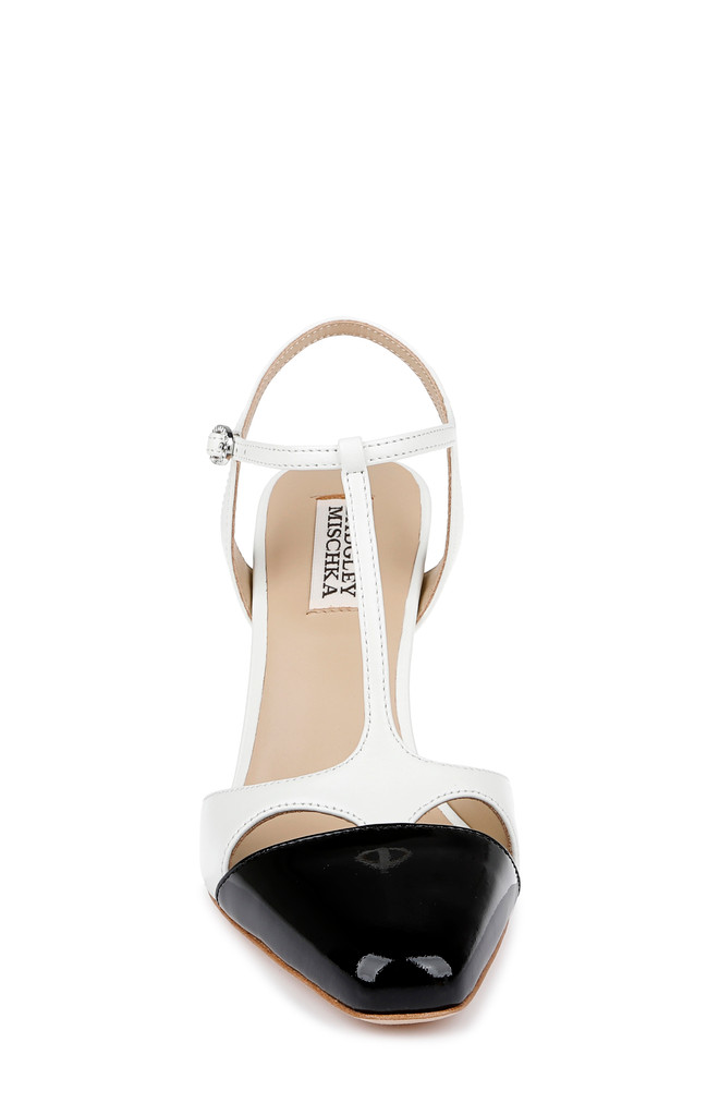 Badgley Mischka Aurelia Capped Toe T-Strap Stiletto Heels