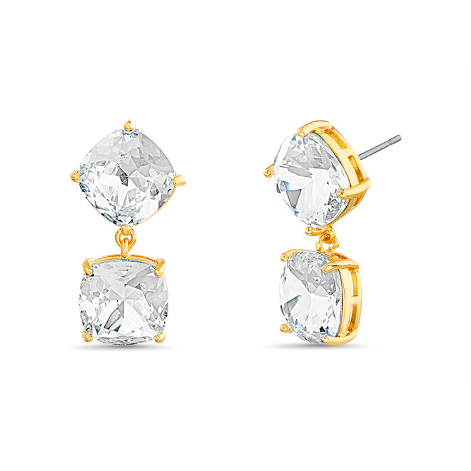 badgley mischka 2 Tier Crystal Drop Earrings
