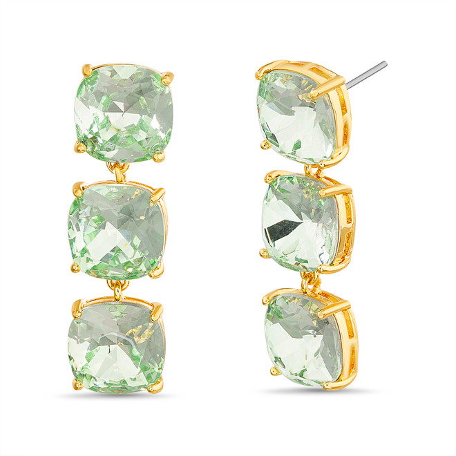 Badgley Mischka 3 Tier Linear Stone Earrings