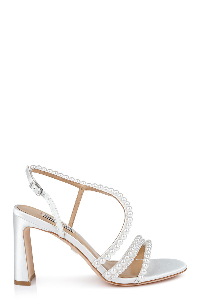 Badgley Mischka Amora Pearl Strap Block Heels