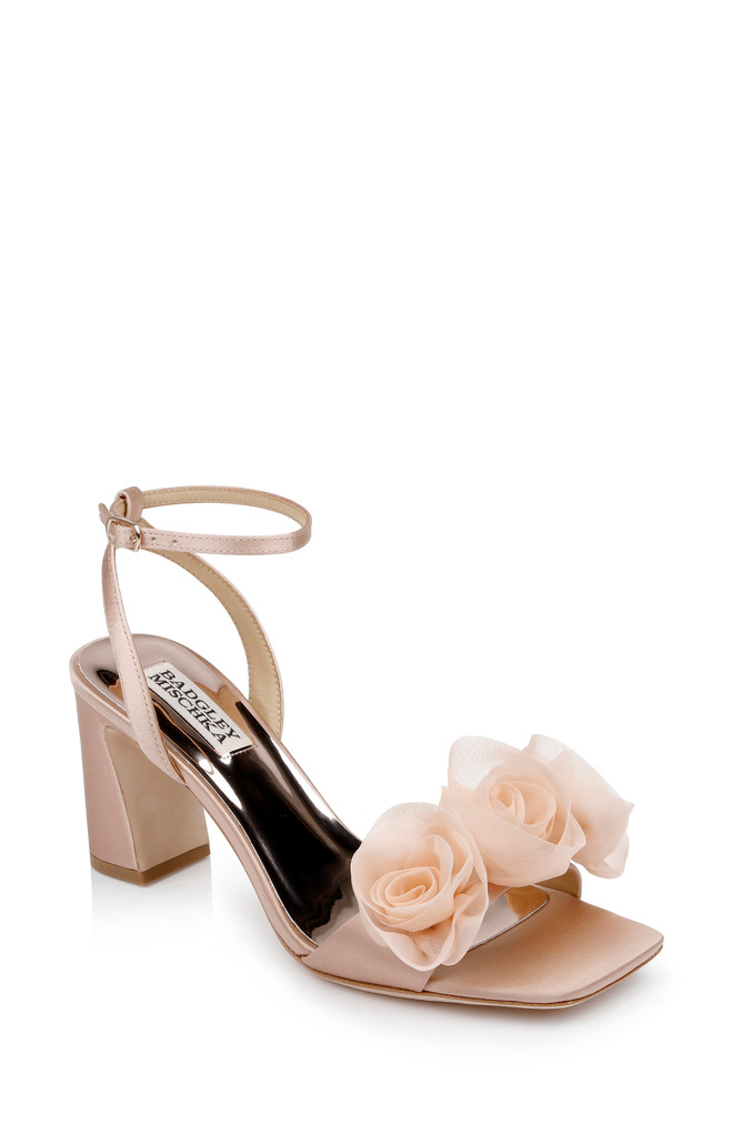 badgley mischka Carli Rosette Block Heels
