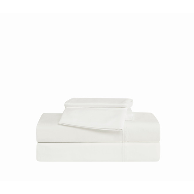badgley mischka Cotton Sateen White Sheet Set
