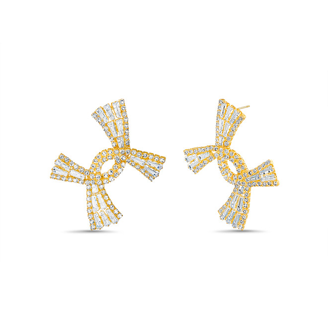 badgley mischka Criss Cross Statement Earrings