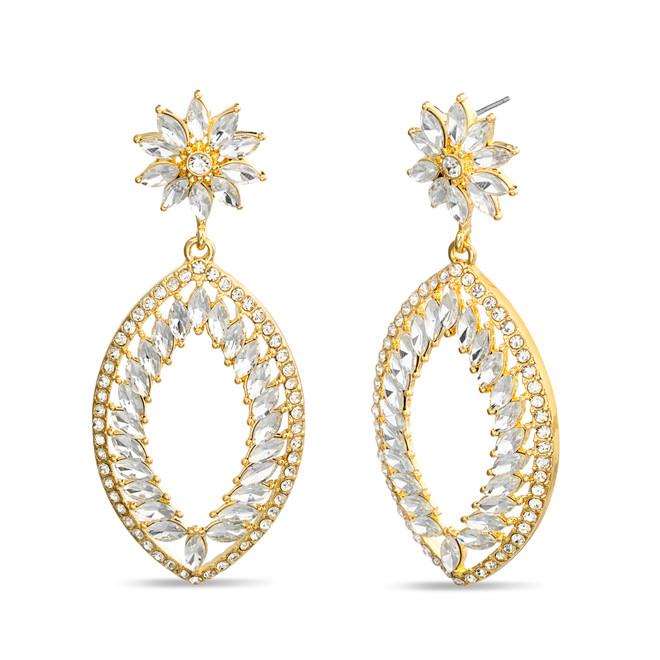 badgley mischka Crystal Stone Pear Drop Earrings