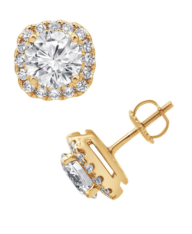Badgley Mischka Cushion Diamond Stud Earrings