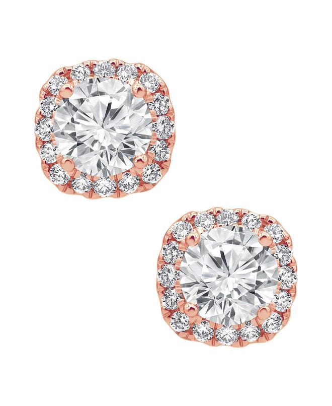 Badgley Mischka Cushion Diamond Stud Earrings