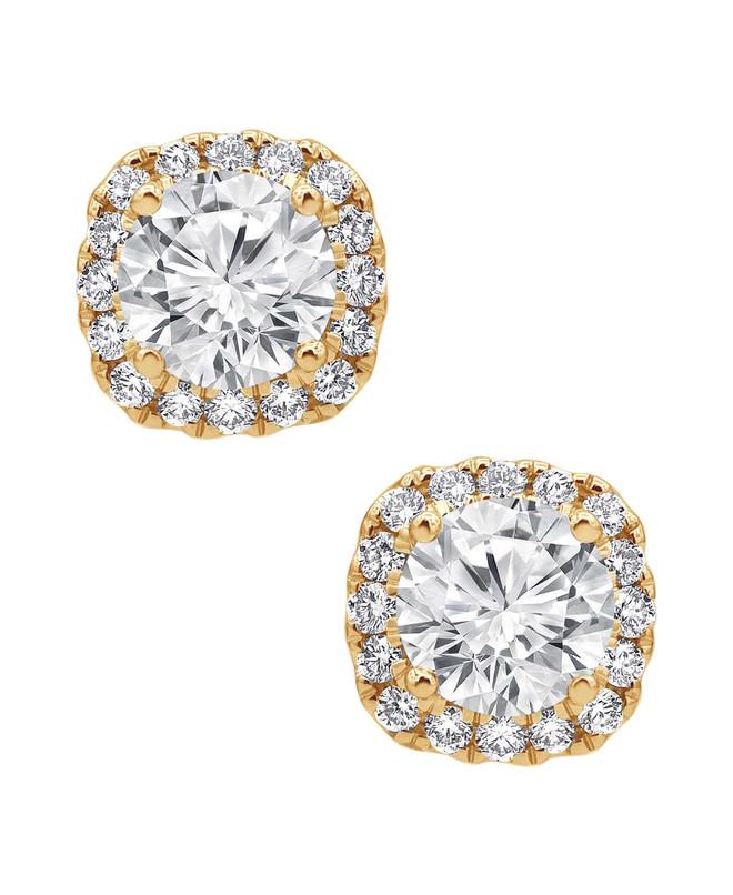 badgley mischka Cushion Diamond Stud Earrings