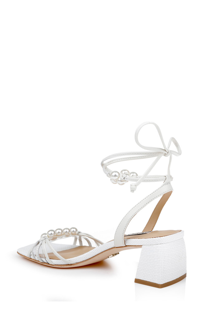Badgley Mischka Deja Ankle Tie Low Block Sandals