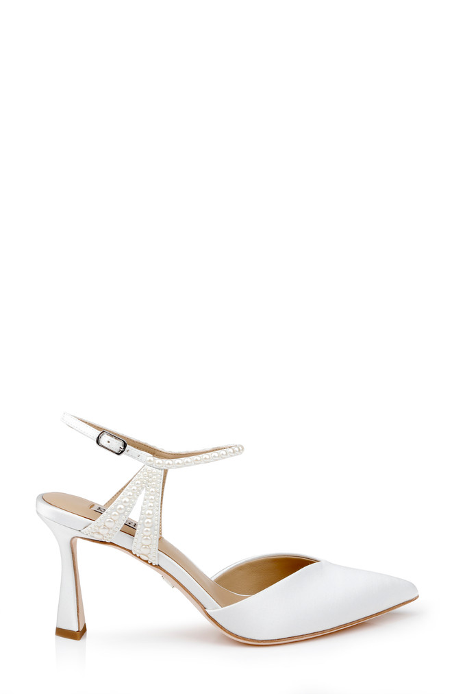 Badgley Mischka Destinee Pointed Toe Satin Pumps
