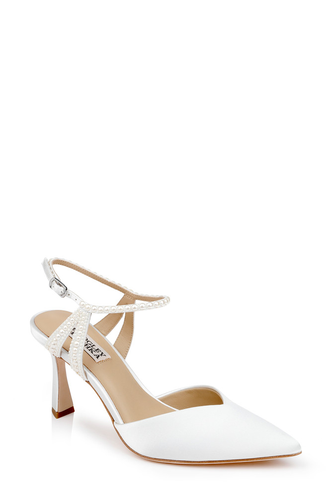 badgley mischka Destinee Pointed Toe Satin Pumps