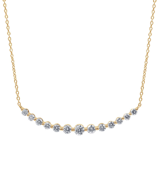 Badgley Mischka Diamond Curved Bar Collar Necklace