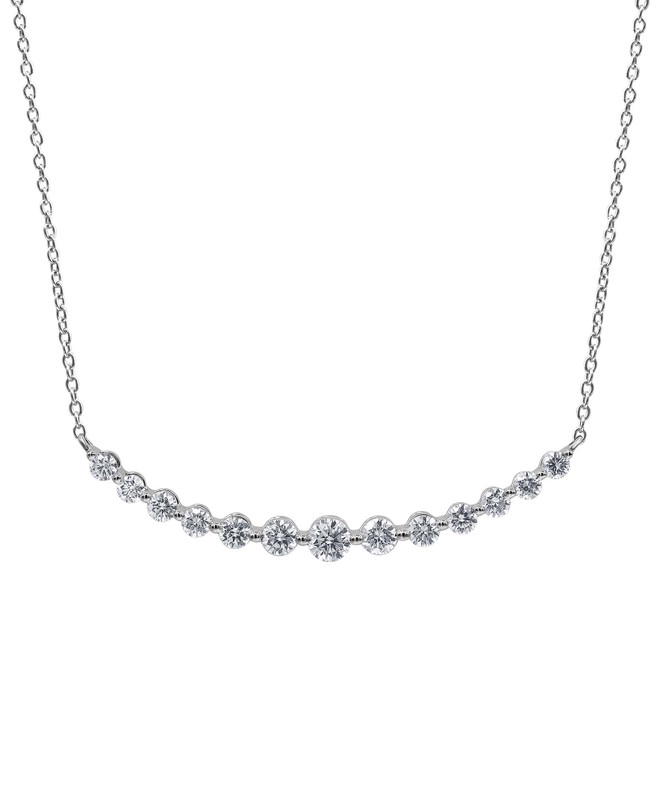 badgley mischka Diamond Curved Bar Collar Necklace