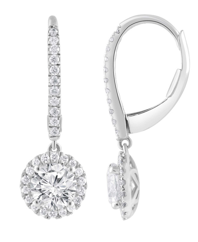 Badgley Mischka Diamond Halo Drop Earrings